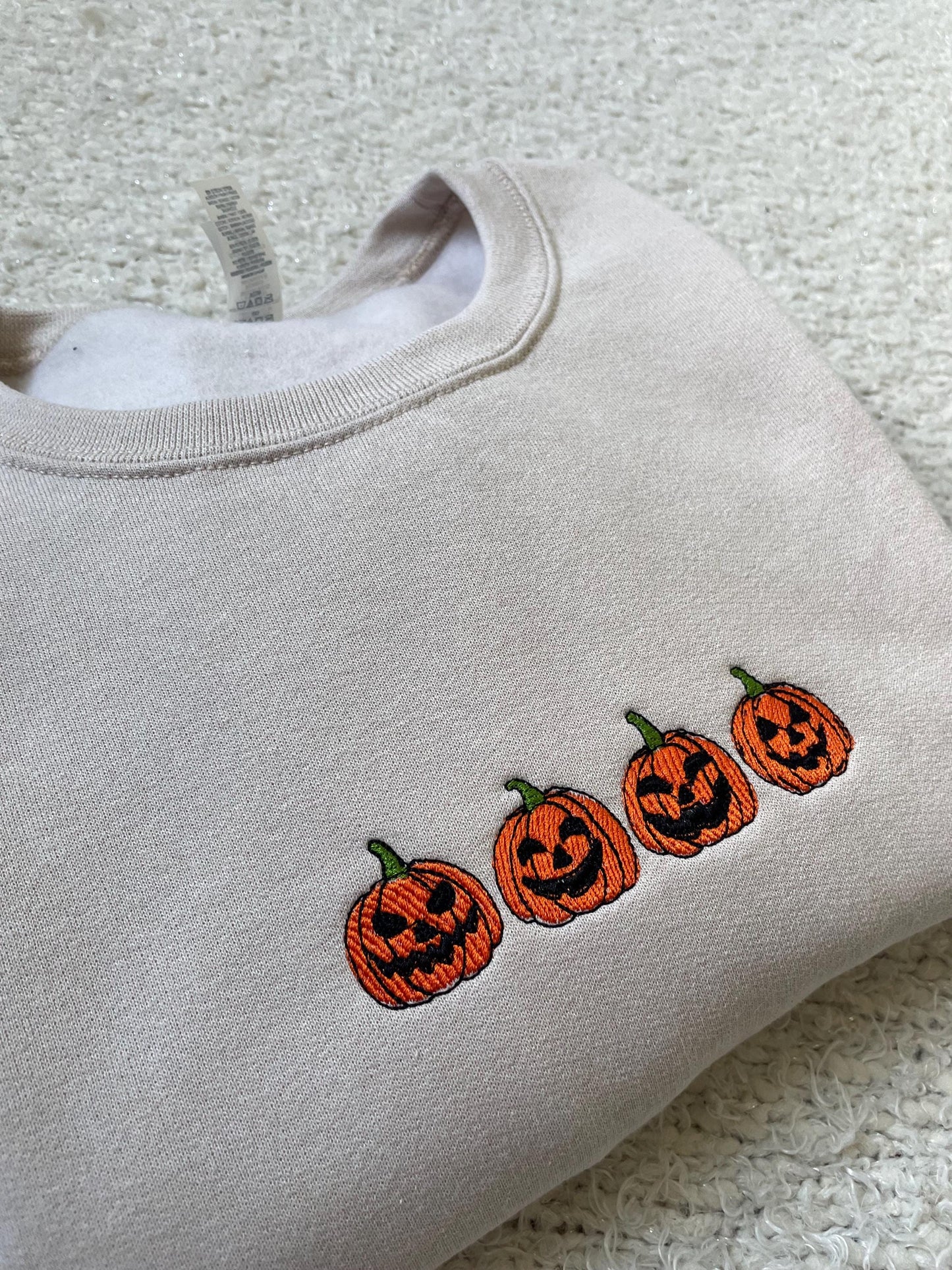 embroidered pumpkin sweater - cozy fall sweater