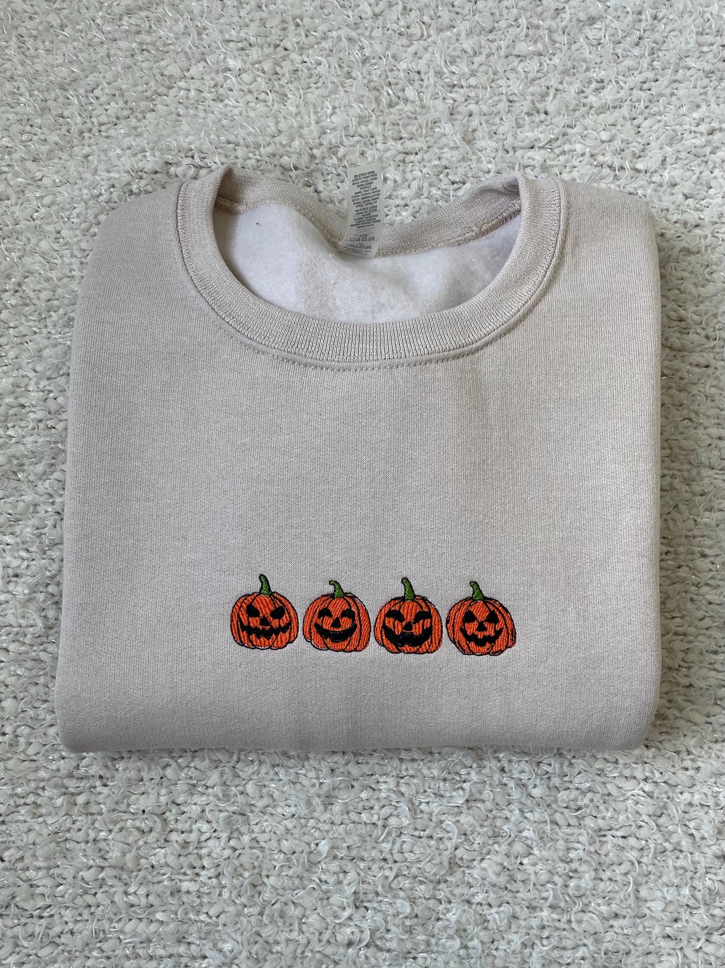 embroidered pumpkin sweater - cozy fall sweater